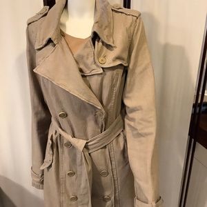 Free People Brown Trench Distressed Jacket